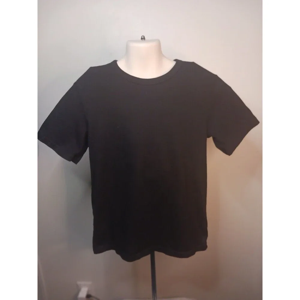 The Childrens Place Solid Black Pullover T-Shirt Boys (Size M/7-8)